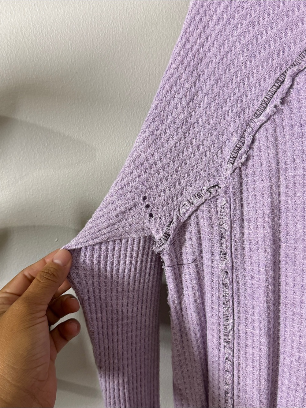 Free People We The Free MEDIUM Lavender Purple Laguna V Neck Thermal Top - Picture 8 of 8